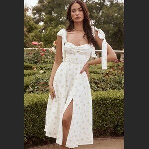 House of CB Alicia ivory floral midi sundress - Size Large